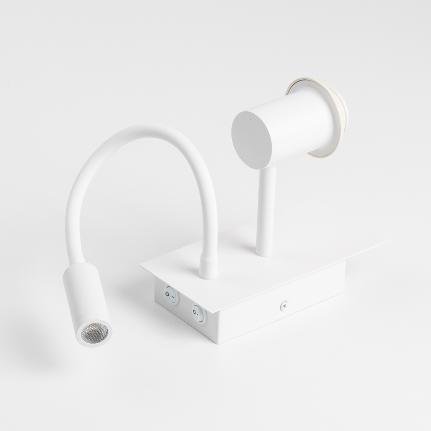 Brilagi - Lampada da parete flessibile a LED NUBILA 1xE27/25W/230V + LED/3W bianco/grigio chiaro