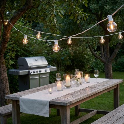 Brilagi - LED per esterni catena decorativa GIRLANDA 10xE12/0,6W/230V 8m bianco IP44 bianco caldo