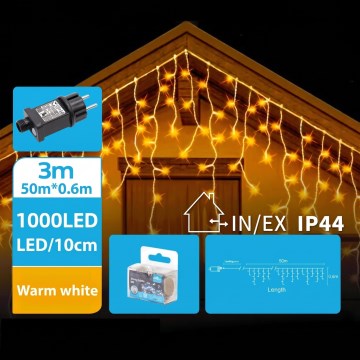 BRILAGI - LED Catena di luci natalizie da esterno 1000xLED/6W/8 funzioni 53m IP44 bianco caldo
