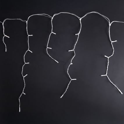 Brilagi - Catena luminosa natalizia da esterno a LED, 200 LED / 8 funzioni, 13 m, IP44, bianco caldo, effetto ghiacciolo