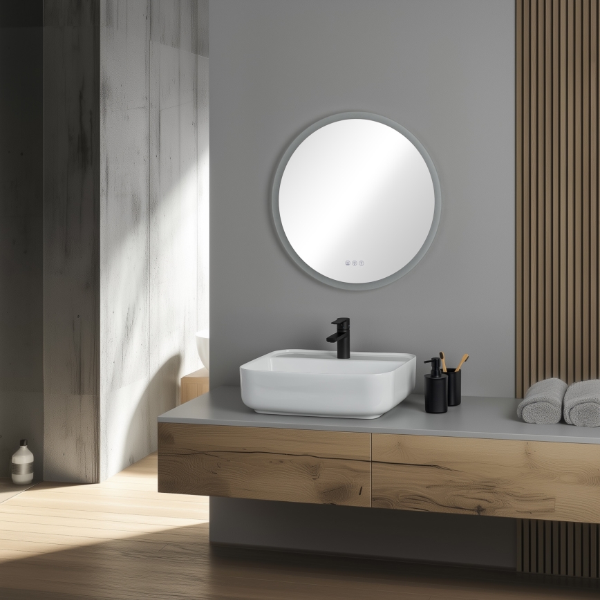 Brilagi - Specchio riscaldato per il bagno LED RGBW CLARA PRO LED/18,5W/230V Ø 60 cm IP44 CRI 90 dimmerabile + CCT