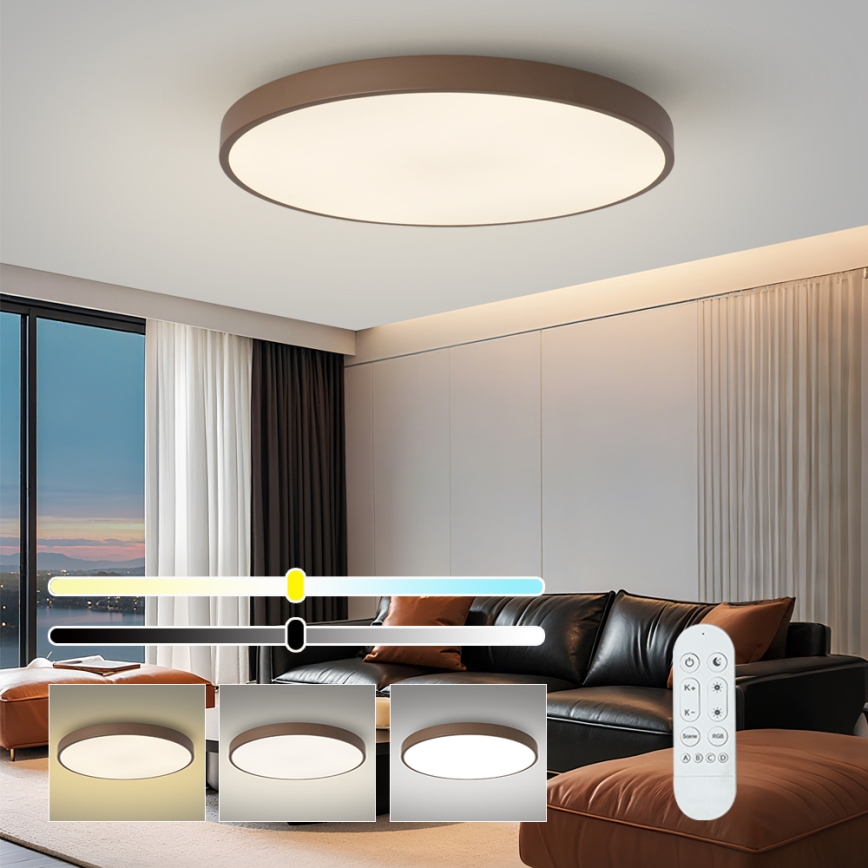 Brilagi - Lampada LED dimmerabile POOL SMART LED/128W/230V Ø 100 cm 3000-6000K Wi-Fi Tuya + telecomando, marrone