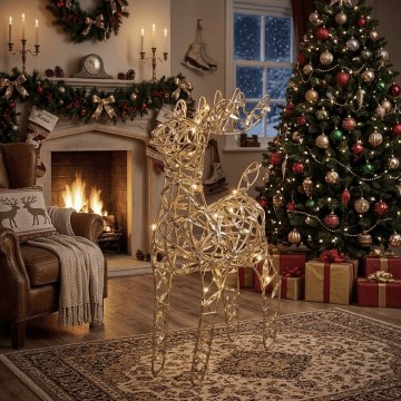 BRILAGI - LED decorazione natalizia LED/3xAA 42 cm renna bianco caldo/oro