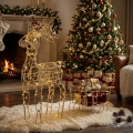 BRILAGI - LED decorazione natalizia LED/3xAA 46 cm renna con slitta bianco caldo