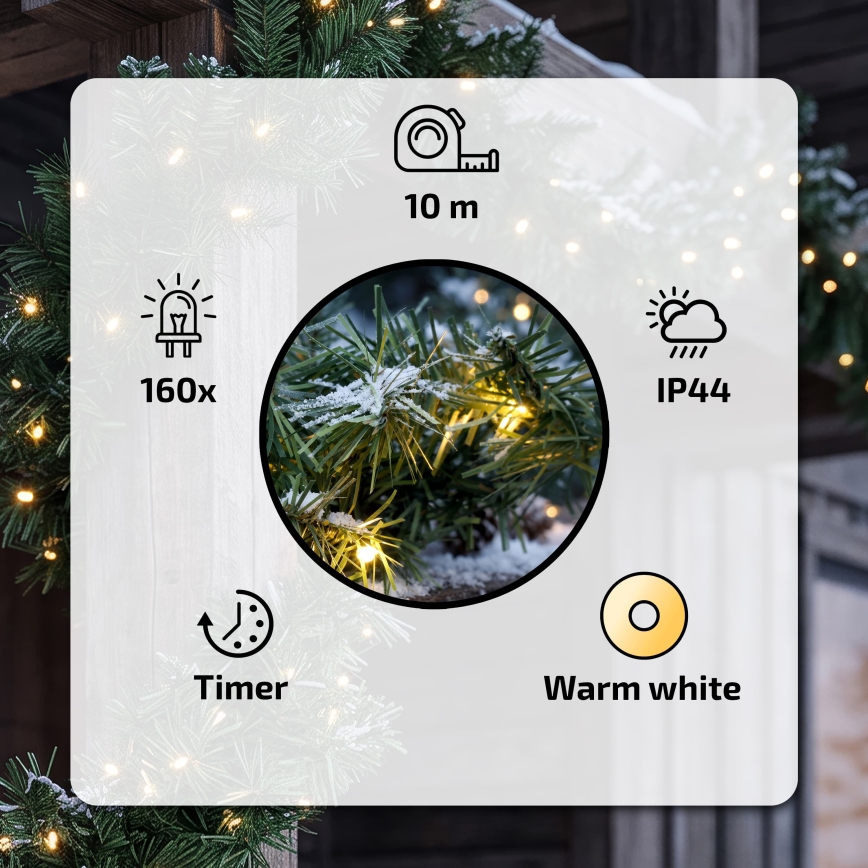 BRILAGI - LED Decorazione natalizia per esterni GIRLANDA 160xLED/230V 1000 cm IP44