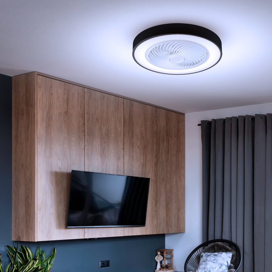 Brilagi - Lampada da soffitto dimmerabile a LED con ventilatore LED/30W/230V 3000-6500K nero + telecomando