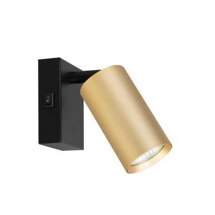 Brilagi - Faretto da parete LED RGBW dimmerabile con interruttore SELE 1xGU10/4,8W/230V 3000K nero/oro + telecomando