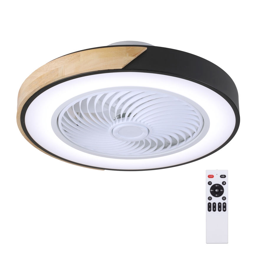 Brilagi - Plafoniera LED dimmerabile con ventilatore LED/30W/230V 3000-6500K Ø 50 cm nero/rovere + telecomando