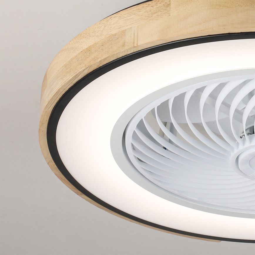 Brilagi - Plafoniera LED dimmerabile con ventilatore LED/30W/230V 3000-6500K Ø 50 cm nero/rovere + telecomando