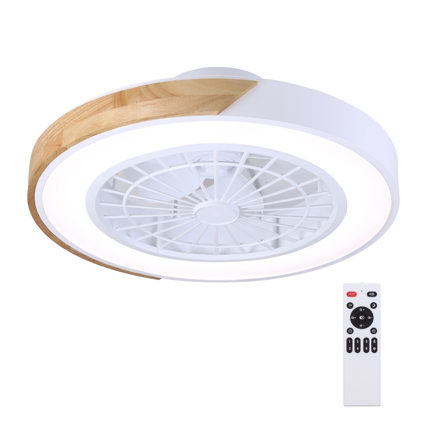 Brilagi - Plafoniera dimmerabile a LED con ventilatore LED/30W/230V 3000-6500K Ø 50 cm bianco/rovere + telecomando