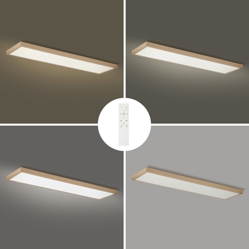 Brilagi - Plafoniera da bagno dimmerabile a LED FRAME SMART LED/50W/230V 120x30 cm 3000-6000K IP44 beige + telecomando