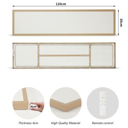Brilagi - Plafoniera da bagno dimmerabile a LED FRAME SMART LED/50W/230V 120x30 cm 3000-6000K IP44 beige + telecomando