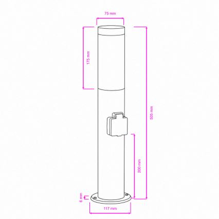 BRILAGI - Lampada LED da esterno dimmerabile con presa integrata ELIA 1xE27/6W/230V 2700-6500K IP44 Wi-Fi 50 cm antracite