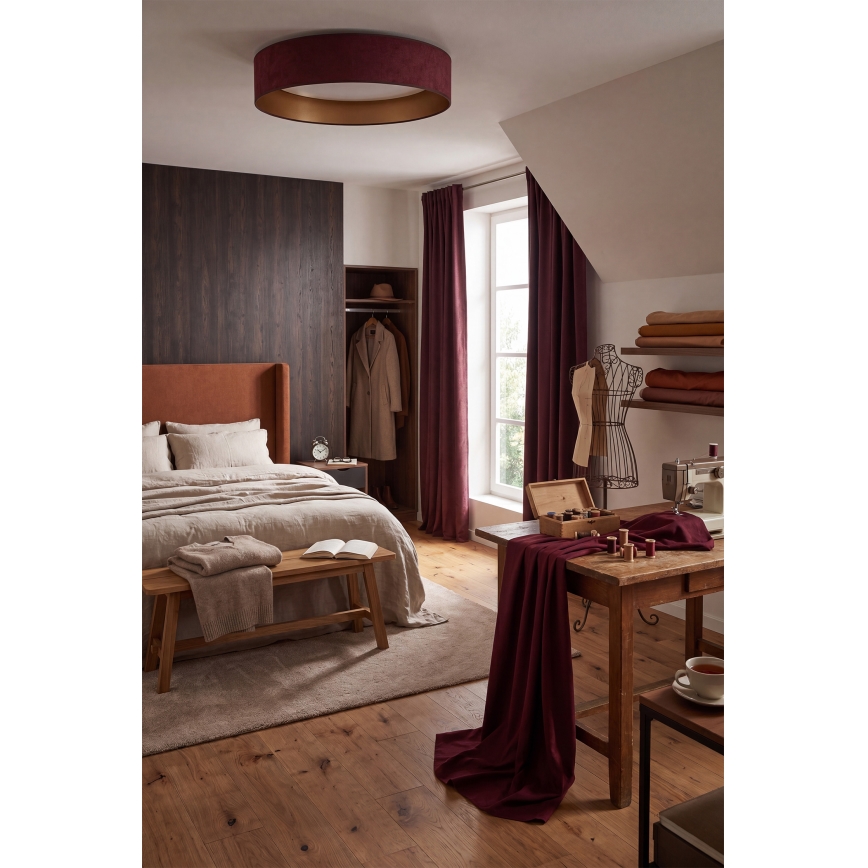 Brilagi - Plafoniera LED dimmerabile VELVET SMARTIX STARS LED/36W/230V 3000-6000K Ø 55 cm bordeaux/oro Wi-Fi Tuya Beacon + telecomando