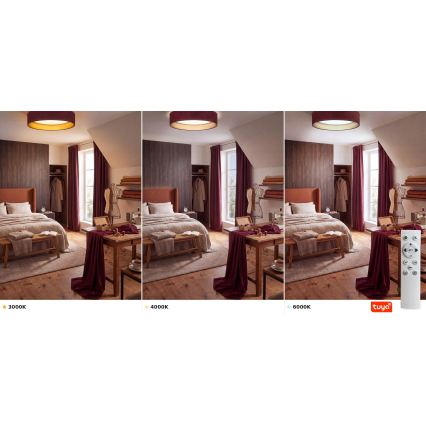 Brilagi - Plafoniera LED dimmerabile VELVET SMARTIX STARS LED/36W/230V 3000-6000K Ø 55 cm bordeaux/oro Wi-Fi Tuya Beacon + telecomando