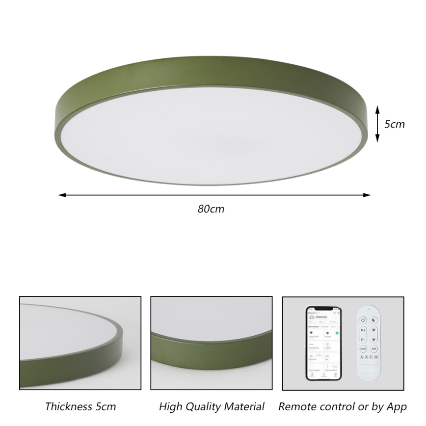 Brilagi - Lampada LED dimmerabile POOL SMART LED/100W/230V Ø 80 cm Wi-Fi Tuya + telecomando verde