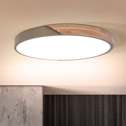 BRILAGI - Plafoniera a LED dimmerabile PILANA LED/60W/230V 3000-6500K rovere/beige Ø 60 cm + telecomando