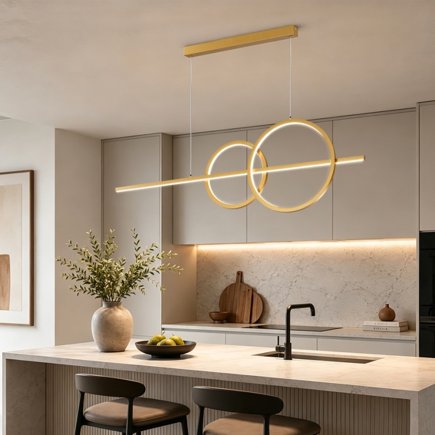 BRILAGI - lampadario LED dimmerabile a sospensione su cavo SIGNATURE LED/53W/230V 3000-6000K 120 cm oro + telecomando