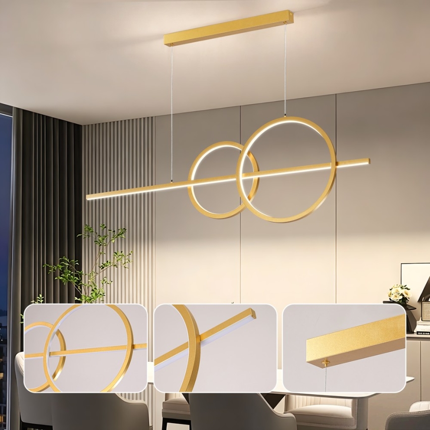 BRILAGI - lampadario LED dimmerabile a sospensione su cavo SIGNATURE LED/53W/230V 3000-6000K 120 cm oro + telecomando