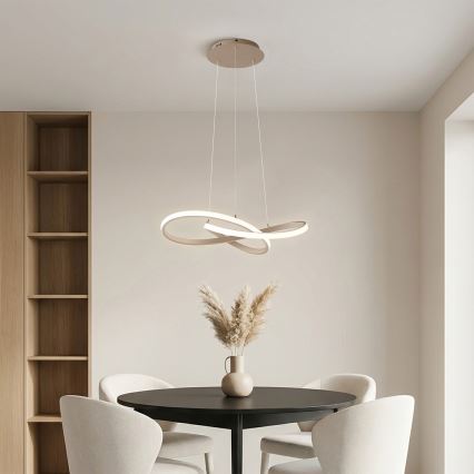 Brilagi - Lampadario LED dimmerabile sospeso su cavo INFINITY LED/55W/230V 3000-6000K 50x50 cm beige + telecomando