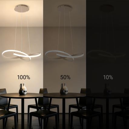 Brilagi - Lampadario LED dimmerabile sospeso su cavo INFINITY LED/55W/230V 3000-6000K 50x50 cm beige + telecomando