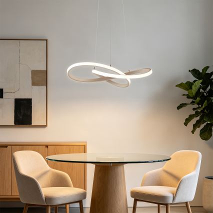 Brilagi - Lampadario LED dimmerabile sospeso su cavo INFINITY LED/55W/230V 3000-6000K 50x50 cm beige + telecomando