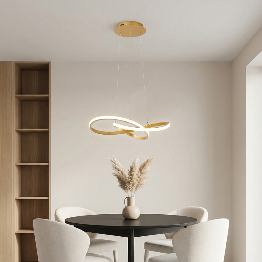 Brilagi - lampadario LED dimmerabile su cavo INFINITY LED/55W/230V 3000-6000K 50x50 cm oro + telecomando
