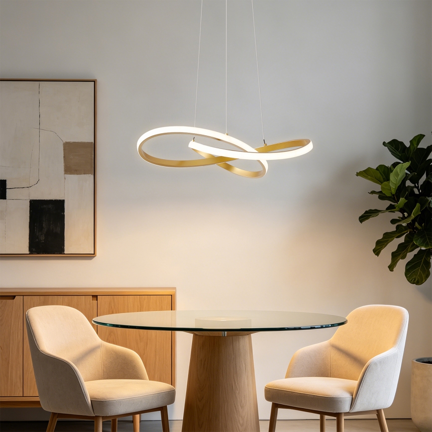 Brilagi - lampadario LED dimmerabile su cavo INFINITY LED/55W/230V 3000-6000K 50x50 cm oro + telecomando