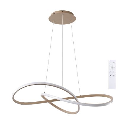 Brilagi - Lampadario LED dimmerabile sospeso a cavo INFINITY LED/80W/230V 3000-6000K 80x80 cm beige + telecomando