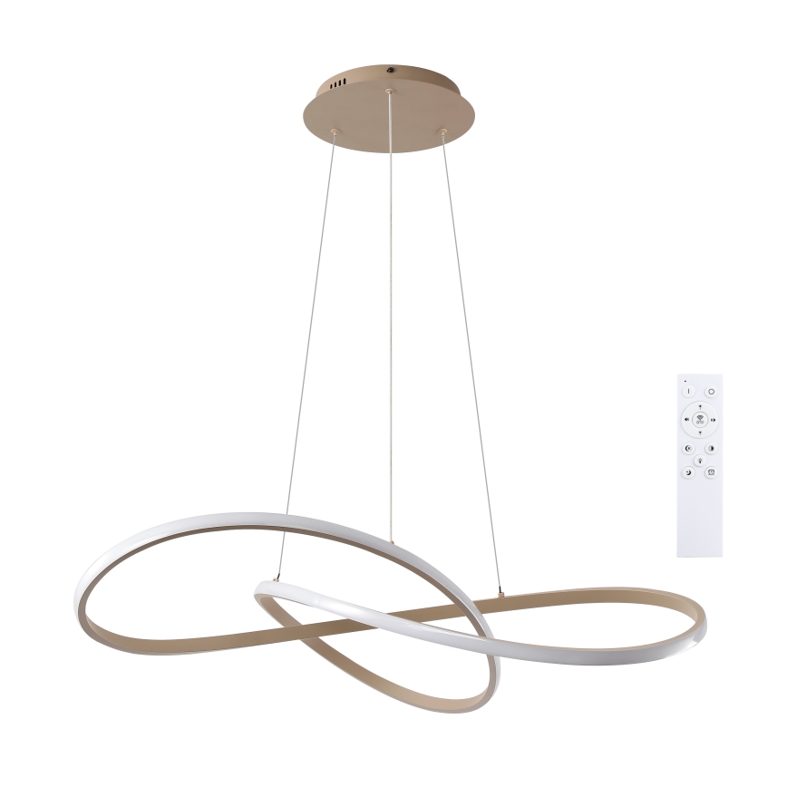 Brilagi - Lampadario LED dimmerabile sospeso a cavo INFINITY LED/80W/230V 3000-6000K 80x80 cm beige + telecomando