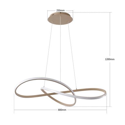 Brilagi - Lampadario LED dimmerabile sospeso a cavo INFINITY LED/80W/230V 3000-6000K 80x80 cm beige + telecomando