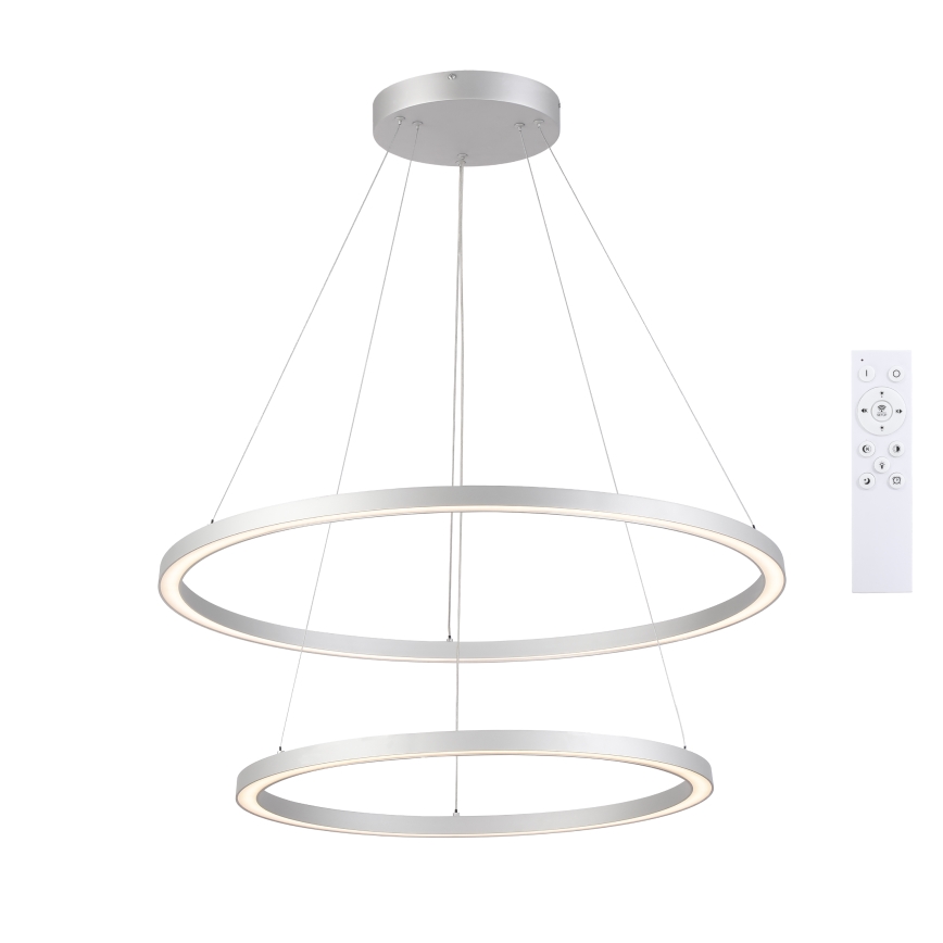 Brilagi - Lampadario a sospensione dimmerabile su cavo PORTOFINO LED/98W/230V 3000-6000K Ø 80 cm argento + telecomando