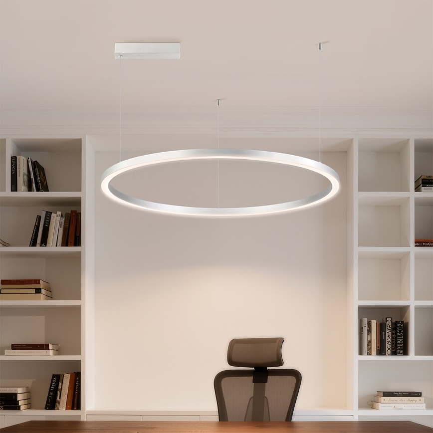 Brilagi - Lampadario LED dimmerabile su cavo PORTOFINO 60W/230V 3000-6000K Ø 80 cm argento + telecomando