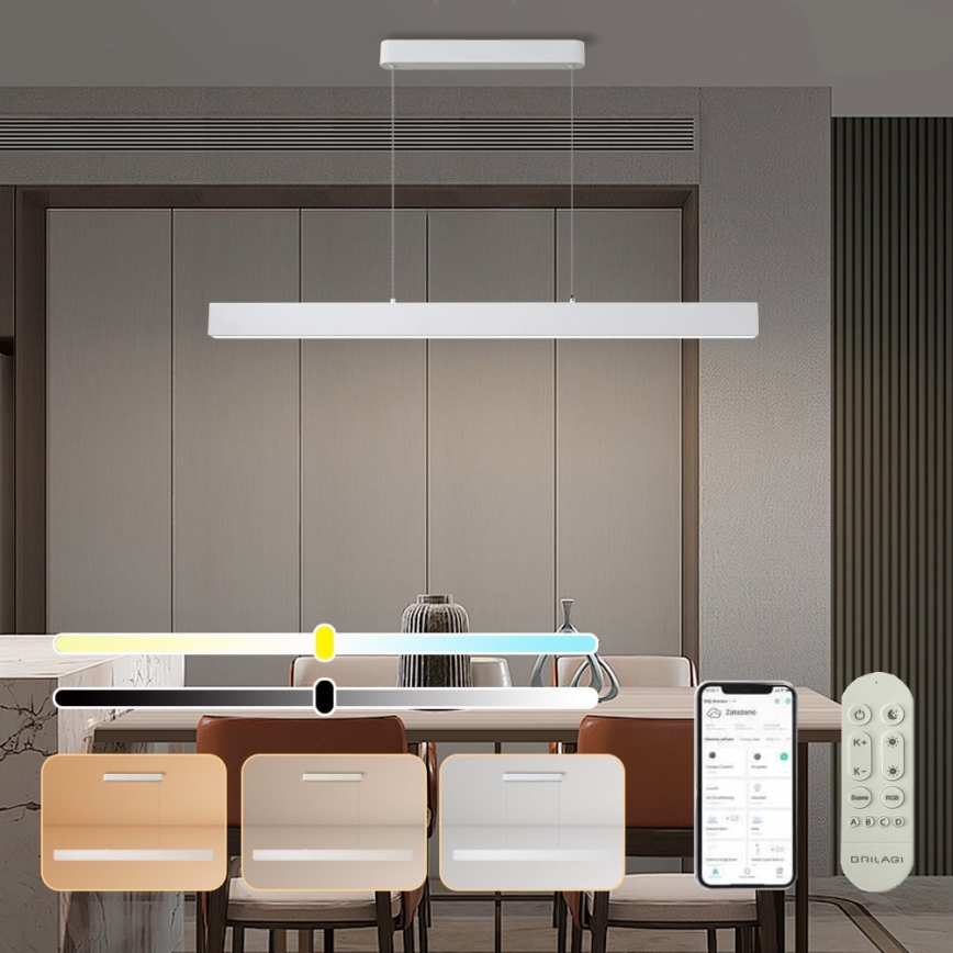 Brilagi - LED Lampadario Dimerabile SLEEKLINE SMART LED/40W/230V 3000-6000K Wi-Fi Tuya Bianco + telecomando