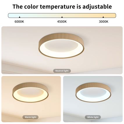 Brilagi - Plafoniera dimmerabile a LED FALCON MODERN LED/30W/230V 3000–6500K Ø 40 cm beige + telecomando