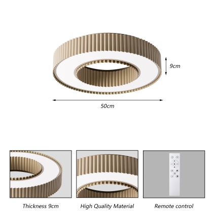 Brilagi - Plafoniera LED dimmerabile LUMIX LED/48W/230V 3000-6000K beige Ø 50 cm + telecomando