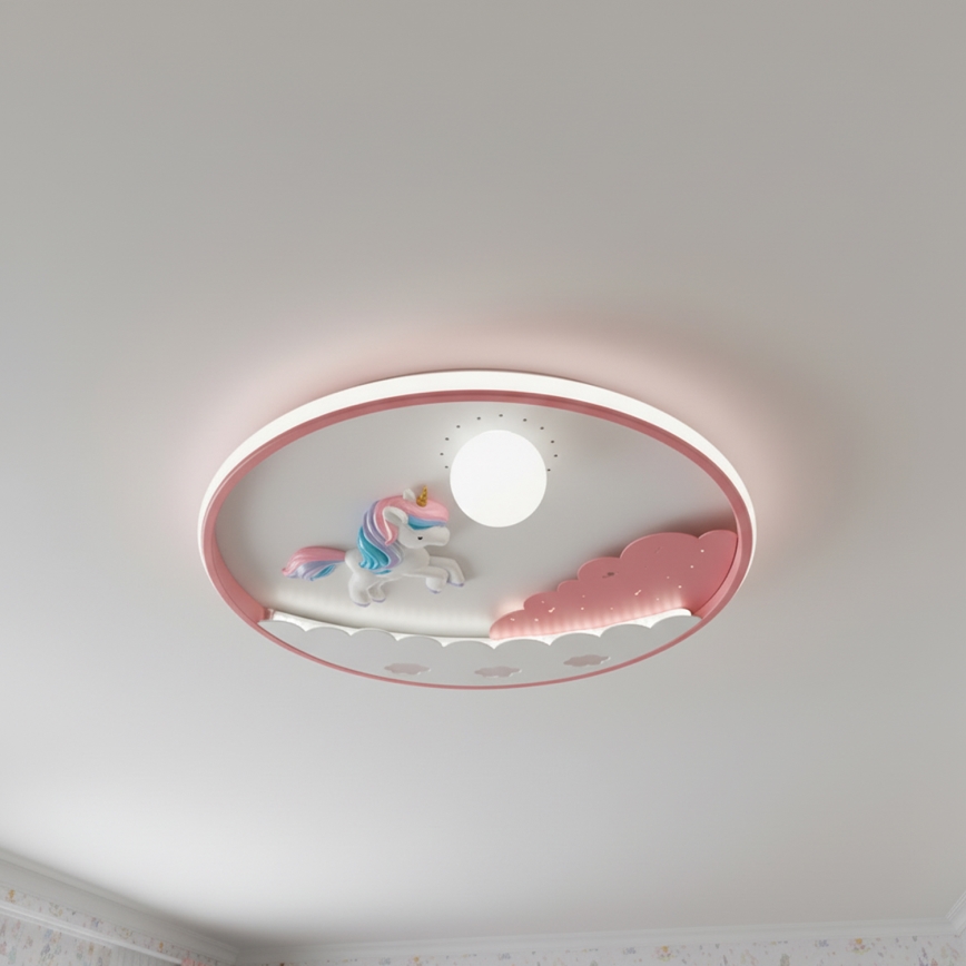 Brilagi - Plafoniera LED dimmerabile per bambini UNICORN LED/68W/230V 3000-6000K diam. 49 cm + telecomando