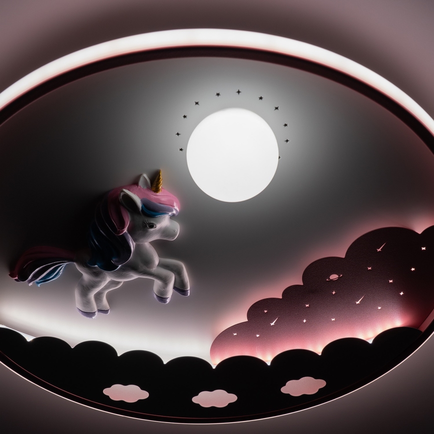 Brilagi - Plafoniera LED dimmerabile per bambini UNICORN LED/68W/230V 3000-6000K diam. 49 cm + telecomando