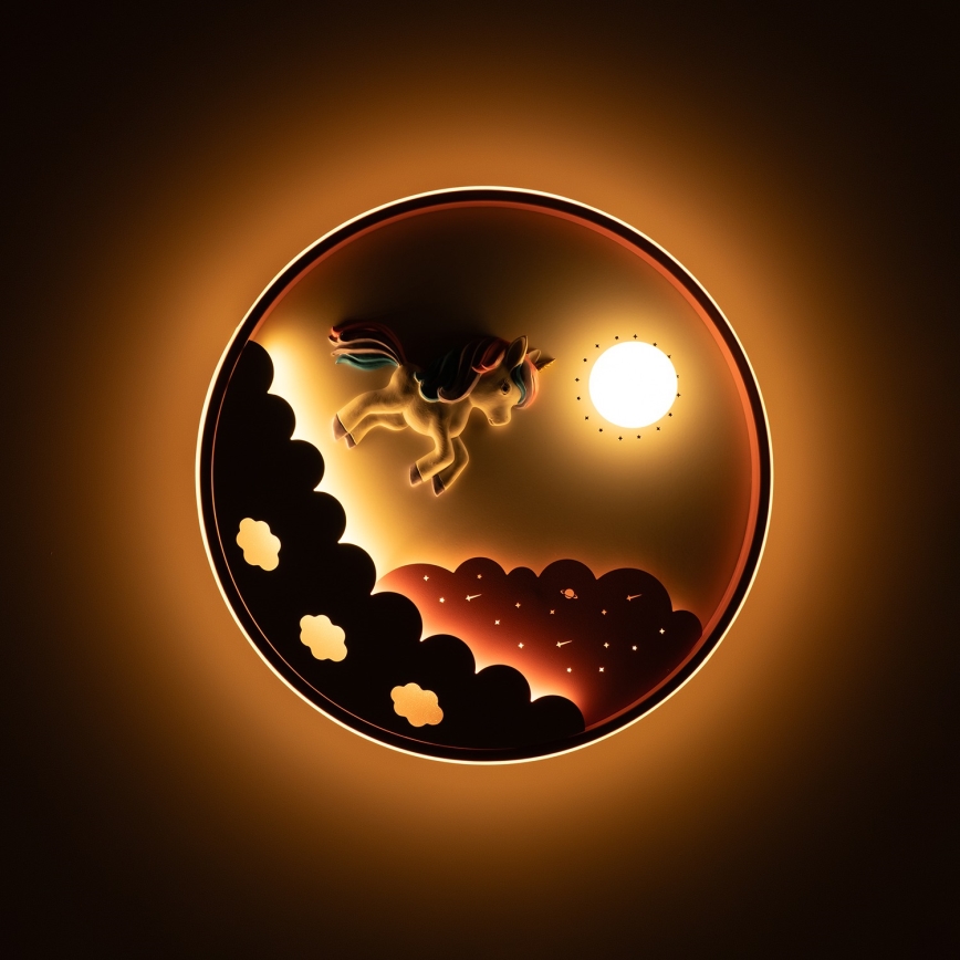 Brilagi - Plafoniera LED dimmerabile per bambini UNICORN LED/68W/230V 3000-6000K diam. 49 cm + telecomando