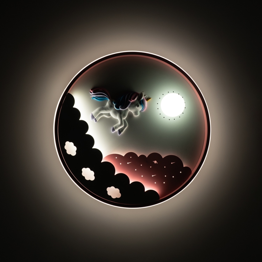 Brilagi - Plafoniera LED dimmerabile per bambini UNICORN LED/68W/230V 3000-6000K diam. 49 cm + telecomando