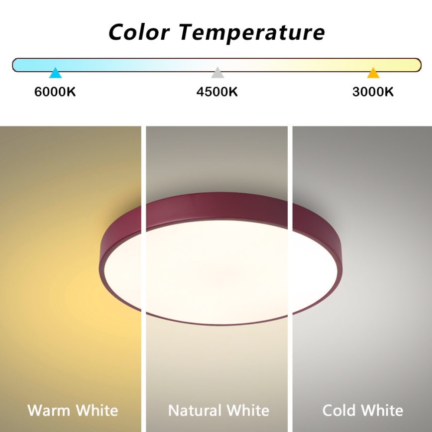 Brilagi - Plafoniera LED dimmerabile POOL LED/48W/230V 3000-6000K Ø 40 cm bordeaux + telecomando