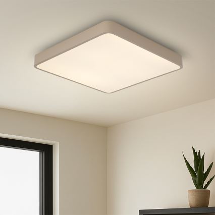 Brilagi - Plafoniera LED dimmerabile POOL SQUARE LED/48W/230V 3000-6000K 50x50 cm beige + telecomando