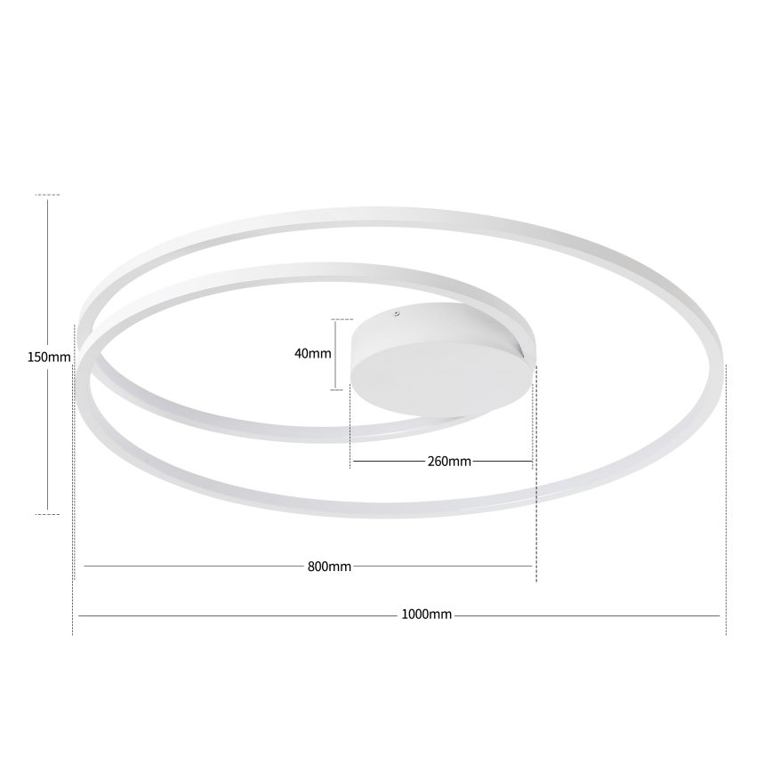 Brilagi - Plafoniera a LED dimmerabile TWISTER LED/105W/230V 3000-6000K Ø 100 cm bianco + telecomando