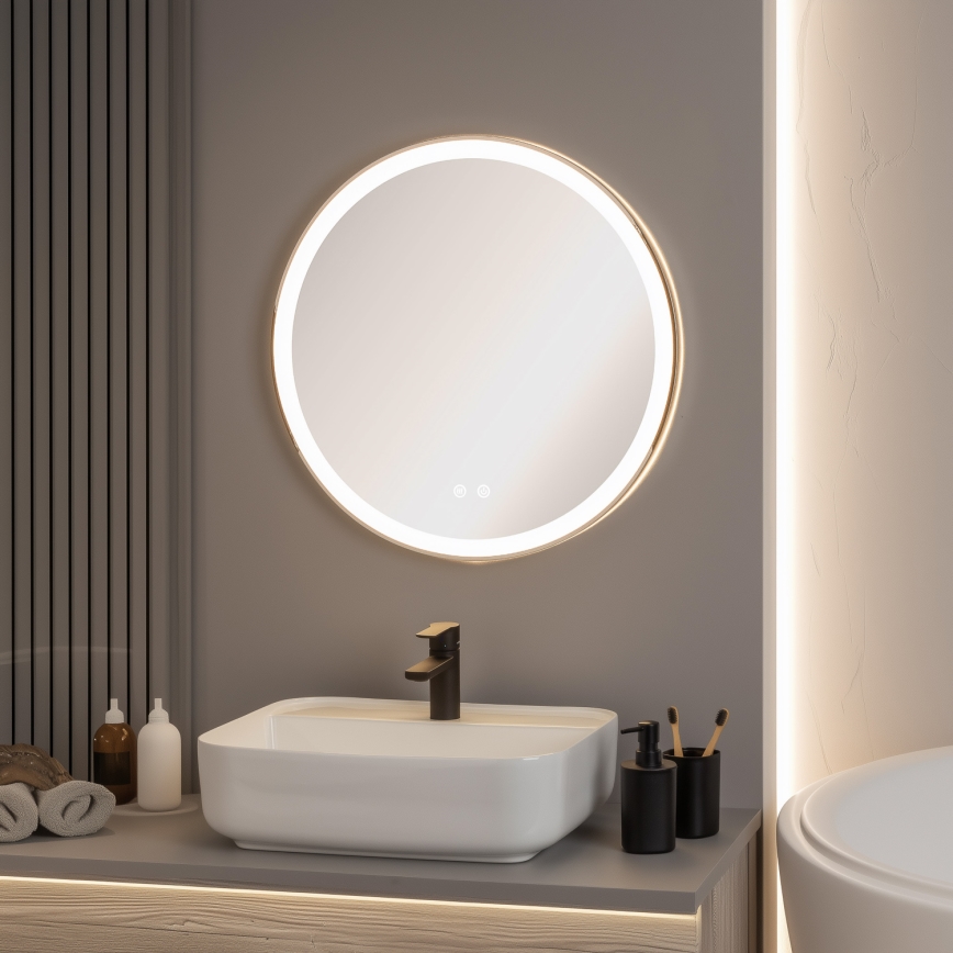 Brilagi - Specchio da bagno riscaldato a LED dimmerabile con retroilluminazione ALU PRO LED/18W/230V Ø 60 cm 3000/4000/6500K IP44 cromo lucido CRI 90