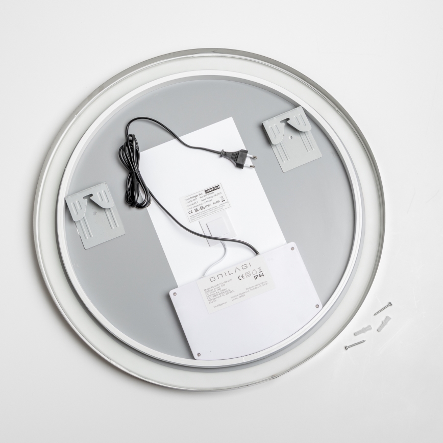 Brilagi - Specchio da bagno riscaldato a LED dimmerabile con retroilluminazione ALU PRO LED/18W/230V Ø 60 cm 3000/4000/6500K IP44 cromo lucido CRI 90