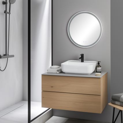 Brilagi - Specchio riscaldato da bagno LED dimmerabile con retroilluminazione ALU PRO LED/18W/230V Ø 60 cm 3000/4000/6500K IP44 cromo opaco CRI 90