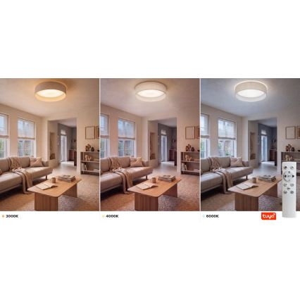 BRILAGI - Plafoniera LED dimmerabile VELVET SMARTIX LED/36W/230V 3000-6000K Ø 55 cm crema Wi-Fi Tuya Beacon + telecomando