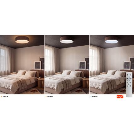 Brilagi - Plafoniera LED dimmerabile VELVET SMARTIX LED/36W/230V 3000-6000K Ø 55 cm marrone Wi-Fi Tuya Beacon + telecomando