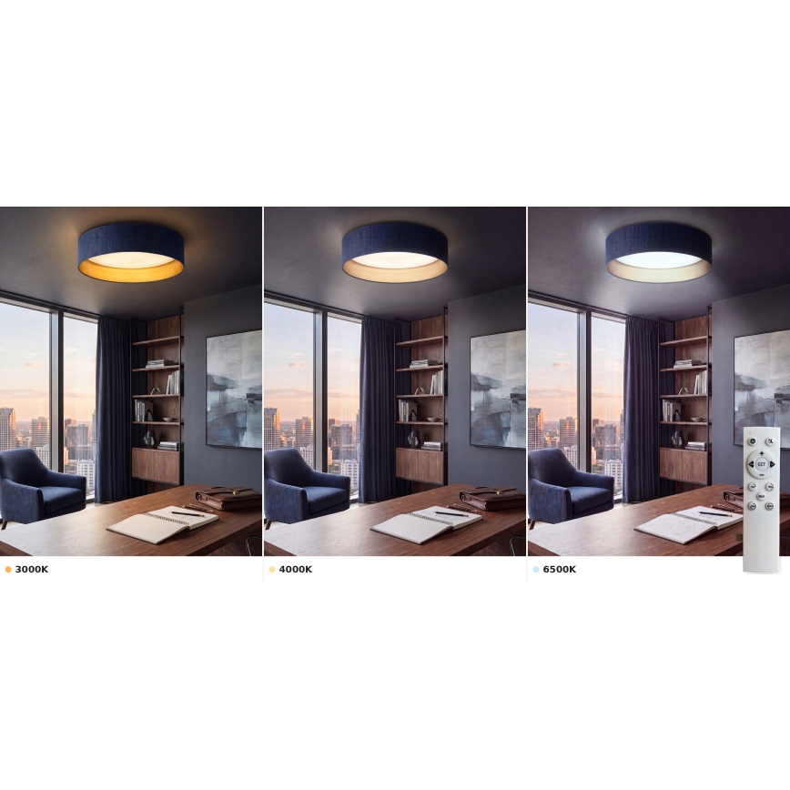 Brilagi - Plafoniera LED dimmerabile VELVET SMART VARI LED/24W/230V 3000-6500K Ø 45 cm blu/oro + telecomando