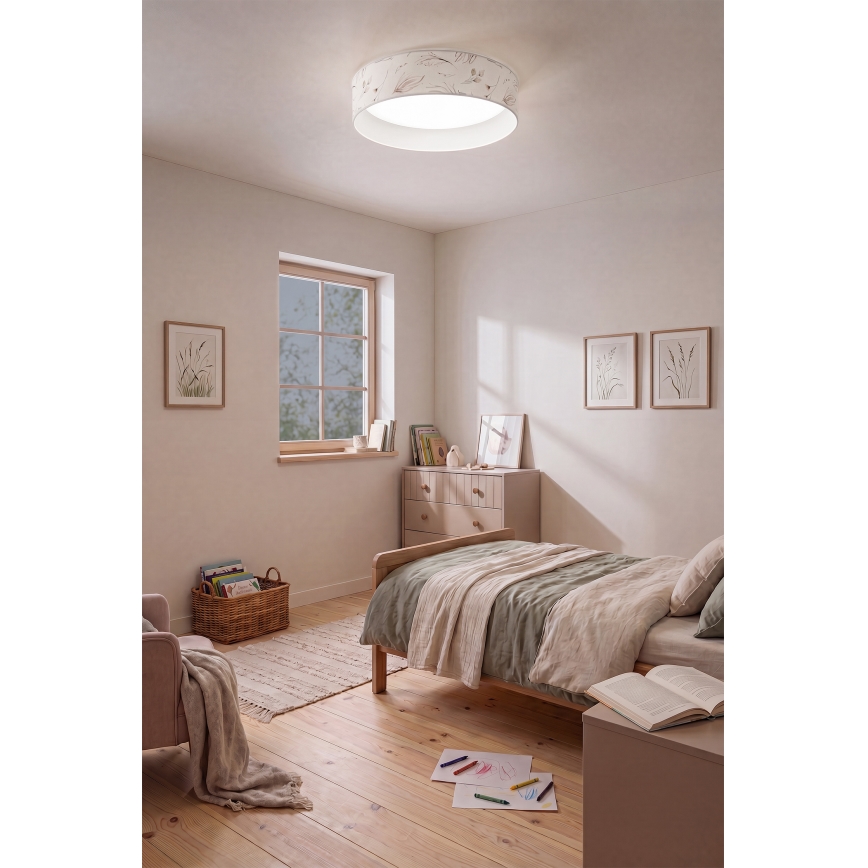 Brilagi - Plafoniera LED dimmerabile VELVET SMART VARI LED/36W/230V 3000-6500K Ø 55 cm bianco/fiori + telecomando